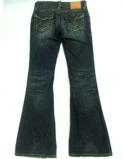Womens Amethyst Jeans Destroyed Low Rise Flare SZ 1  