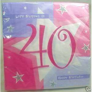  40th Birthday Pk 16 Napkins/serviettes 