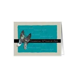  40th Wedding Anniversary Invite Butterfly Promise Card 