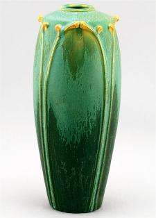 Arts and Crafts Nouveau Arch Vase in Northern Lights Green Door 