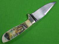 US Custom Hand Made Fighting Hunting Knife Carved Ox Bone  