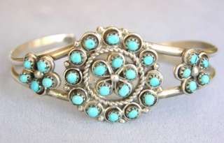 Native American Dead Pawn 70s Silver Turquoise Bracelet  