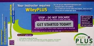 WileyPlus Online Registration Code   9780470087312 (Code will be sent 