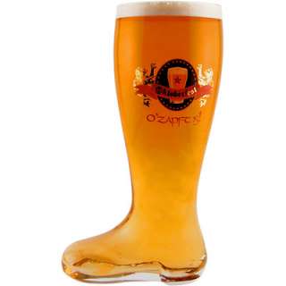   Boot Stein with Oktoberfest Logo   2 Liter Beerfest Glassware Boots