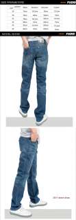 New Mens Casual straight leg washed denim jeans blue W29 W34 #MS 