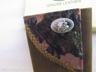 ZEP PRO Fence Row Leather Camo turkey tri fold Wallet billfold *MADE 