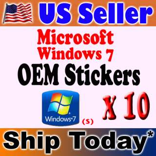 10 X OEM Sticker for Microsoft Windows 7 (S) Emblem USA  