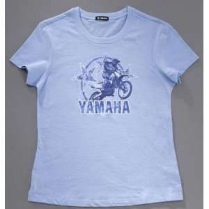   Womens Moto X T Shirt. (Light Blue or White). 100% Cotton. YAW 09SMT