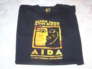 AIDA Musical Love Story ELTON JOHN TIM RICE T Shirt LG  