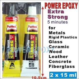 Pattex Power Epoxy Repair A+B Quick Set Transparent metal plastics 