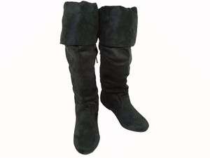 Womens Fashion Keen High Boots Slouch Scrunch Comfort Cute Low Heels 