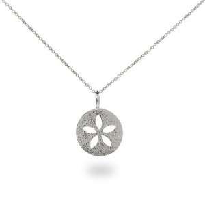 Sterling Silver Delicate Sand Dollar Pendant Length 18 inches (Lengths 