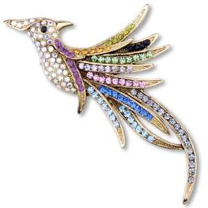  Multicolor Crystal Phoenixes Pin Brooch Pugster Jewelry