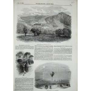  1848 Balloon Linn Dee Corrimulzie River Scotland Print 