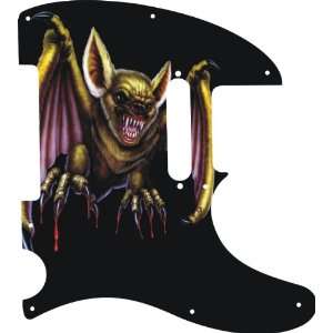  Creepy Bat Graphical Tele Standard 8 Hole Pickguard 