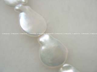 15.5 AAA 15 20×4 5(thick)mm white baroque drop pearls  