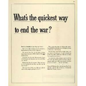  1945 Ad Young Rubicam Advertising Agency Firm WWII End War 