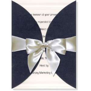   and Formal Invitations   Gatefold Onyx with Ivory Bow Invitation