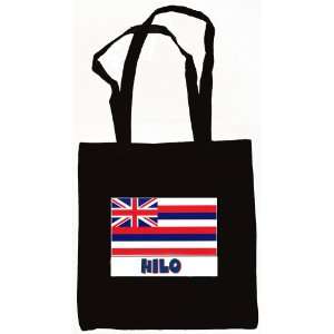  Hilo Hawaii Souvenir Canvas Tote Bag Black: Everything 