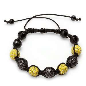 Bracelet Mens Ladies Unisex Hip Hop Style Pave Seven Crystal Yellow 