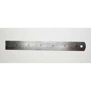 6 Inch Metal Ruler   in Inches and Centimeters: Arts 
