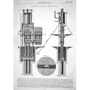  ENGINEERING 1866 INVENTION ASHCROFT PATENT BALLING PRESS 