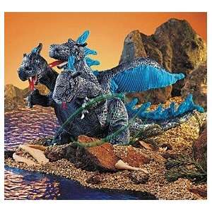  Dragon, Three Headed   Blue Hand Puppets