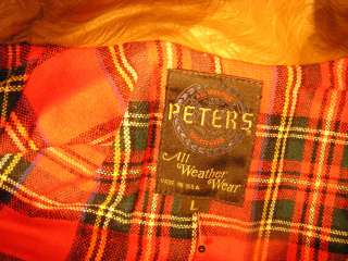 MENS PETERS ALL WEATHER WEAR LEATHER SHIRT JACKET FABRIC LINING Sz L 