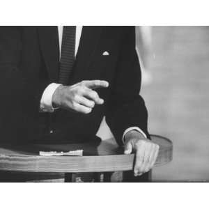 View of Presidential Candidate John F. Kennedys Hands During a Debate 