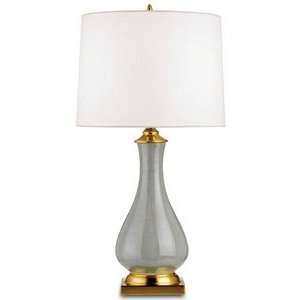 Currey and Company 6419 Lynton   One Light Table Lamp, Grey Crackle 