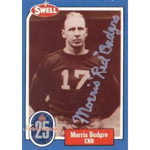 Morris Red Badgro Autographed 1988 Swell Hall of Fame Card #9   New 