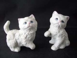 Homco White Persian Cats Kittens 1413 Figurines CUTE  