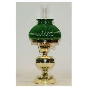  Green Cased Glass & Brass Old Fashioned Student Lamp: Home 