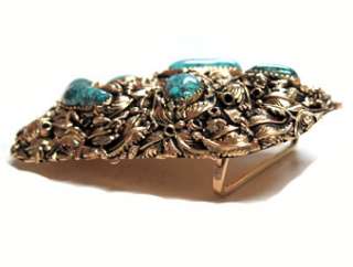 Antique Collection–14k Buckle w/Lone Mountain Turquoise  