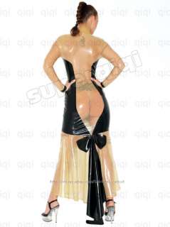 100% Latex/rubber .4mm full length Dress suit catsuit gothic fashion 
