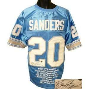  Barry Sanders Signed Uniform   Blue Prostyle w Embroidered 