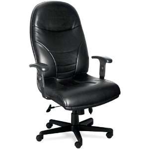   Swivel/Tilt Chair With Adjustable Arms, Black Leather: Home & Kitchen