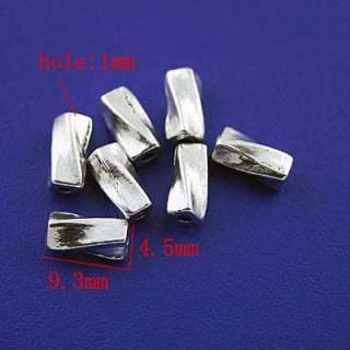 description:50pcs Tibetan silver curved tube spacer beads h1728