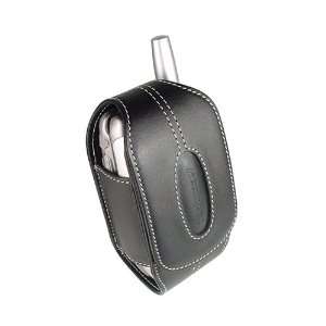   Black Leather with Reverse White Stitching Cell Phones & Accessories