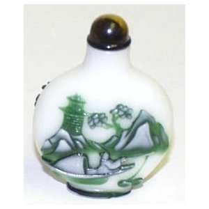  Fisherman ~ Peking Glass Snuff Bottle