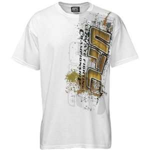UFC White Vertical Gold Fight T shirt 