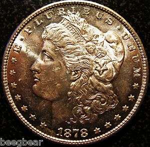 1878 S Choice Brilliant Uncirculated Morgan Dollar   Proof Quality 