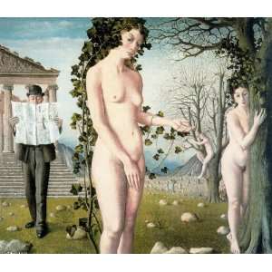  Hand Made Oil Reproduction   Paul Delvaux   24 x 20 inches 