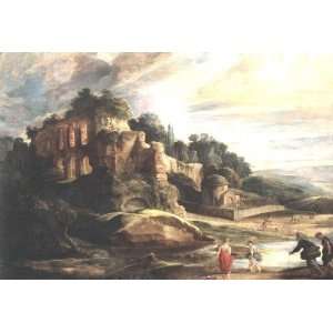  Oil Painting Landscape with the Ruins of Mount Palatine 