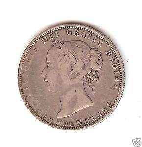1896 Canada Newfoundland *VF* 50 Cents KM#6, Low Mintage Coin  