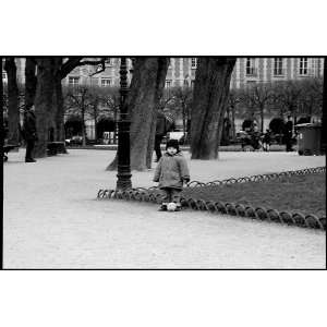  Paris Black and White Photos, Soccer Boy at Place des 