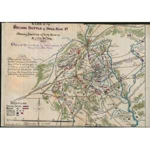  Civil War Map Plan of the second Battle of Bull Run Va 