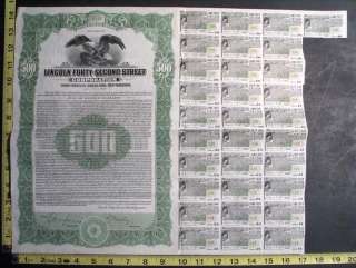 1928 Lincoln Forty Second Street $500 Bond w/ Coupons & Allegorical 