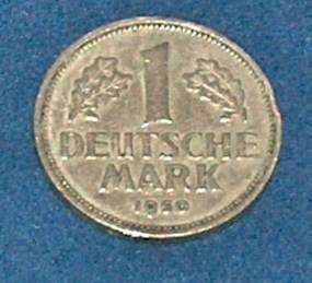 1950 DEUTSCHE 1 MARK J BUNDESREPUBLIK DEUTSCHLAND GERMANY EAGLE COIN 