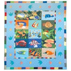   Magic Ocean Schools Queen Quilt, 85 Inch by 95 Inch